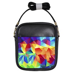 Triangles Space Rainbow Color Girls Sling Bags by Mariart