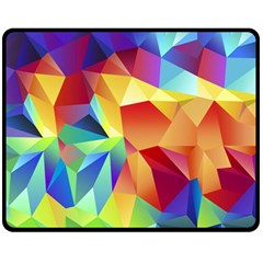 Triangles Space Rainbow Color Fleece Blanket (medium)  by Mariart