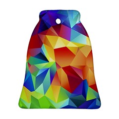 Triangles Space Rainbow Color Bell Ornament (two Sides) by Mariart