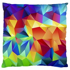 Triangles Space Rainbow Color Large Cushion Case (one Side) by Mariart