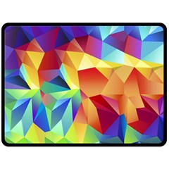 Triangles Space Rainbow Color Double Sided Fleece Blanket (large)  by Mariart