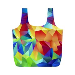 Triangles Space Rainbow Color Full Print Recycle Bags (m)  by Mariart