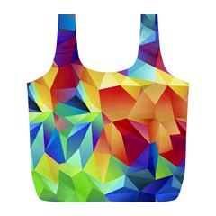 Triangles Space Rainbow Color Full Print Recycle Bags (l)  by Mariart