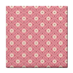 Sunflower Star White Pink Chevron Wave Polka Tile Coasters by Mariart