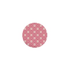 Sunflower Star White Pink Chevron Wave Polka 1  Mini Magnets by Mariart