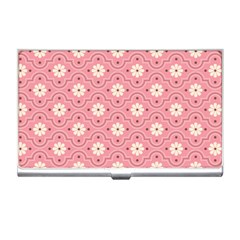 Sunflower Star White Pink Chevron Wave Polka Business Card Holders by Mariart