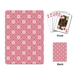 Sunflower Star White Pink Chevron Wave Polka Playing Card by Mariart