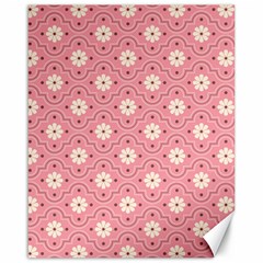 Sunflower Star White Pink Chevron Wave Polka Canvas 16  X 20   by Mariart