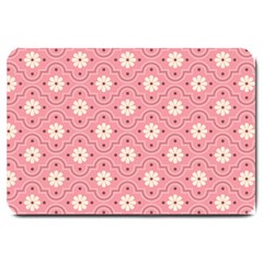 Sunflower Star White Pink Chevron Wave Polka Large Doormat  by Mariart