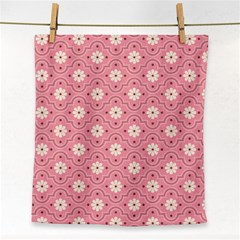 Sunflower Star White Pink Chevron Wave Polka Face Towel by Mariart