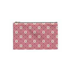 Sunflower Star White Pink Chevron Wave Polka Cosmetic Bag (small)  by Mariart