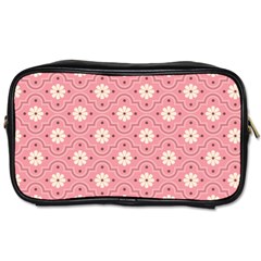 Sunflower Star White Pink Chevron Wave Polka Toiletries Bags 2-side by Mariart