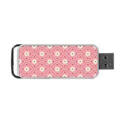 Sunflower Star White Pink Chevron Wave Polka Portable Usb Flash (one Side) by Mariart