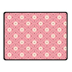 Sunflower Star White Pink Chevron Wave Polka Double Sided Fleece Blanket (small)  by Mariart