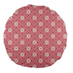 Sunflower Star White Pink Chevron Wave Polka Large 18  Premium Flano Round Cushions by Mariart