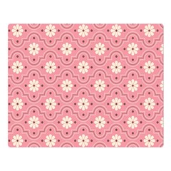 Sunflower Star White Pink Chevron Wave Polka Double Sided Flano Blanket (large)  by Mariart