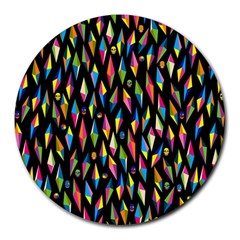 Skulls Bone Face Mask Triangle Rainbow Color Round Mousepads by Mariart