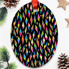 Skulls Bone Face Mask Triangle Rainbow Color Ornament (oval) by Mariart