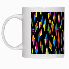 Skulls Bone Face Mask Triangle Rainbow Color White Mugs