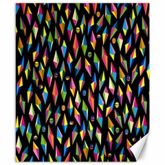 Skulls Bone Face Mask Triangle Rainbow Color Canvas 8  X 10  by Mariart