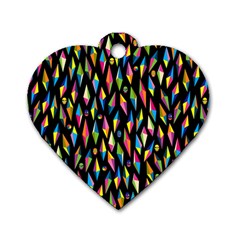 Skulls Bone Face Mask Triangle Rainbow Color Dog Tag Heart (one Side) by Mariart