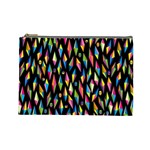 Skulls Bone Face Mask Triangle Rainbow Color Cosmetic Bag (Large)  Front