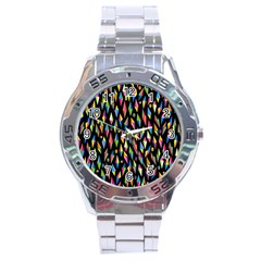 Skulls Bone Face Mask Triangle Rainbow Color Stainless Steel Analogue Watch by Mariart