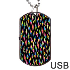 Skulls Bone Face Mask Triangle Rainbow Color Dog Tag Usb Flash (two Sides) by Mariart