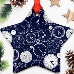 World Clocks Ornament (star) by Mariart