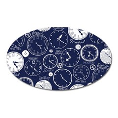 World Clocks Oval Magnet by Mariart