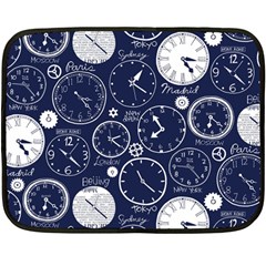 World Clocks Fleece Blanket (mini) by Mariart