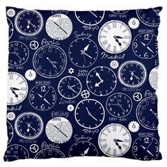 World Clocks Large Cushion Case (one Side) by Mariart