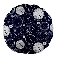 World Clocks Large 18  Premium Round Cushions by Mariart