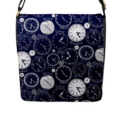 World Clocks Flap Messenger Bag (l)  by Mariart