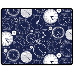 World Clocks Double Sided Fleece Blanket (medium)  by Mariart