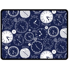 World Clocks Double Sided Fleece Blanket (large)  by Mariart