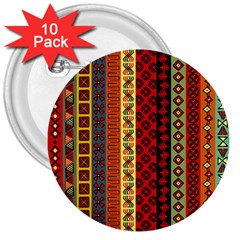 Tribal Grace Colorful 3  Buttons (10 Pack) 