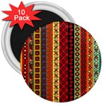 Tribal Grace Colorful 3  Magnets (10 pack)  Front