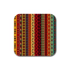 Tribal Grace Colorful Rubber Square Coaster (4 Pack)  by Mariart