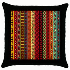 Tribal Grace Colorful Throw Pillow Case (black)