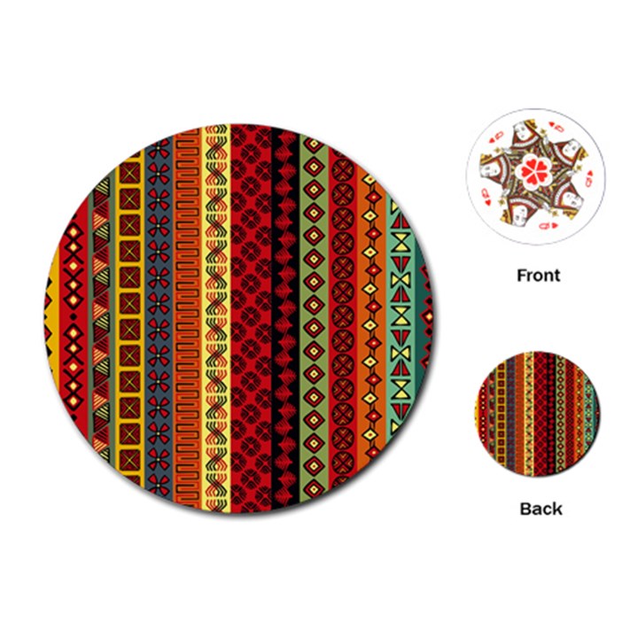 Tribal Grace Colorful Playing Cards (Round) 