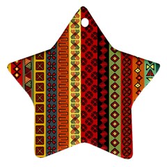 Tribal Grace Colorful Star Ornament (two Sides) by Mariart