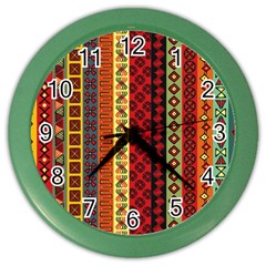 Tribal Grace Colorful Color Wall Clocks by Mariart