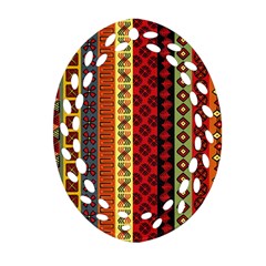 Tribal Grace Colorful Oval Filigree Ornament (two Sides) by Mariart