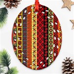 Tribal Grace Colorful Oval Filigree Ornament (Two Sides) Front