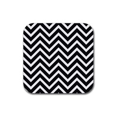 Zigzag Pattern Rubber Coaster (square)  by Valentinaart