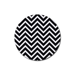 Zigzag pattern Rubber Coaster (Round) 