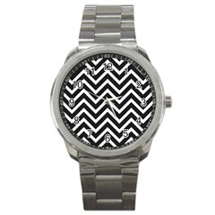 Zigzag pattern Sport Metal Watch