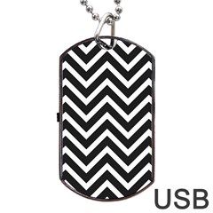 Zigzag pattern Dog Tag USB Flash (One Side)