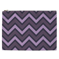 Zigzag Pattern Cosmetic Bag (xxl)  by Valentinaart